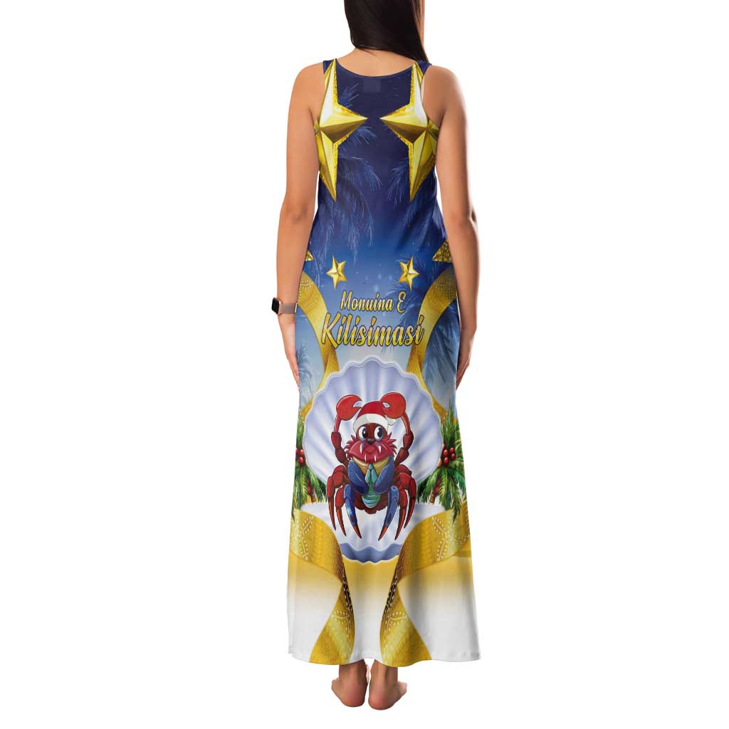Niue Christmas Tank Maxi Dress Seashell Santa Beach Vibes LT05 - Polynesian Pride
