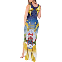 Niue Christmas Tank Maxi Dress Seashell Santa Beach Vibes LT05 - Polynesian Pride