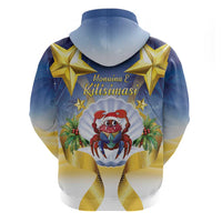 Niue Christmas Zip Hoodie Seashell Santa Beach Vibes LT05 - Polynesian Pride