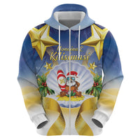 Niue Christmas Zip Hoodie Seashell Santa Beach Vibes LT05 - Polynesian Pride