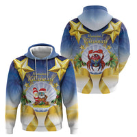 Niue Christmas Zip Hoodie Seashell Santa Beach Vibes LT05 - Polynesian Pride