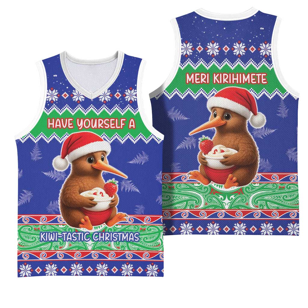 New Zealand Christmas Basketball Jersey Have Yourself A Kiwi-tastic Christmas LT05 - Polynesian Pride