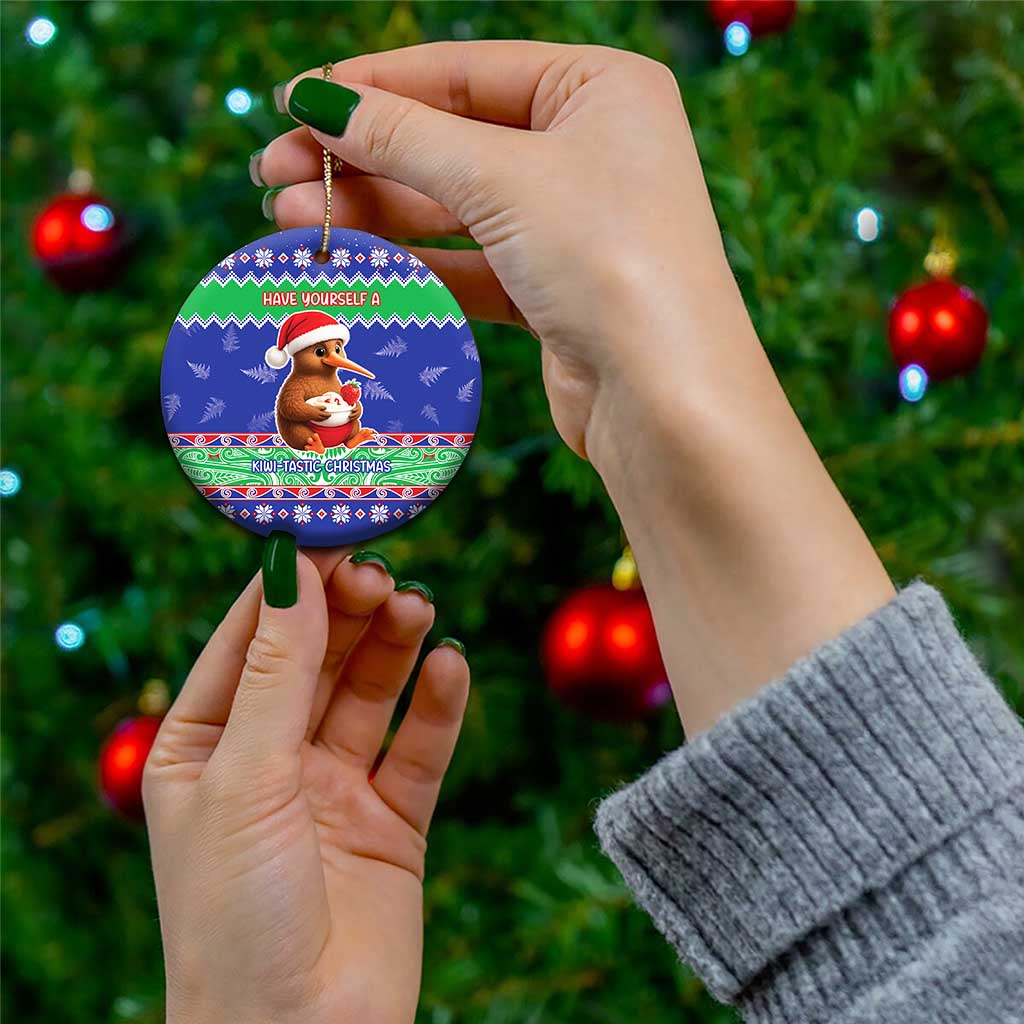 New Zealand Christmas Ceramic Ornament Have Yourself A Kiwi-tastic Christmas - Polynesian Pride