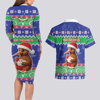 New Zealand Christmas Couples Matching Long Sleeve Bodycon Dress and Hawaiian Shirt Have Yourself A Kiwi-tastic Christmas LT05 - Polynesian Pride