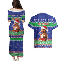 New Zealand Christmas Couples Matching Puletasi and Hawaiian Shirt Have Yourself A Kiwi-tastic Christmas LT05 - Polynesian Pride