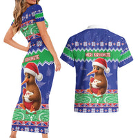 New Zealand Christmas Couples Matching Short Sleeve Bodycon Dress and Hawaiian Shirt Have Yourself A Kiwi-tastic Christmas LT05 - Polynesian Pride