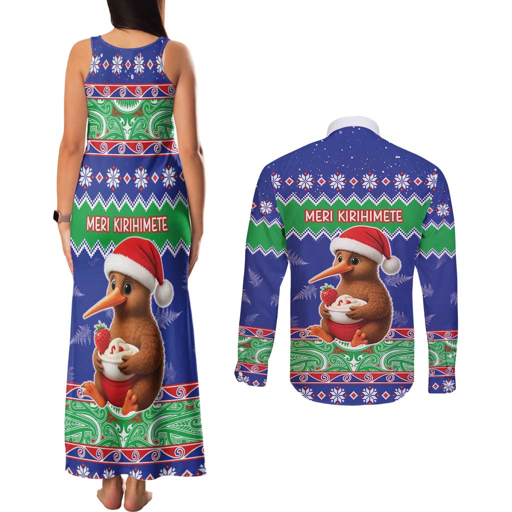 New Zealand Christmas Couples Matching Tank Maxi Dress and Long Sleeve Button Shirt Have Yourself A Kiwi-tastic Christmas LT05 - Polynesian Pride