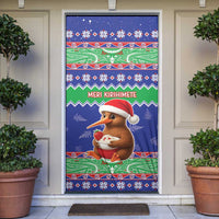 New Zealand Christmas Door Cover Have Yourself A Kiwi-tastic Christmas LT05 Blue - Polynesian Pride