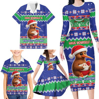 New Zealand Christmas Family Matching Long Sleeve Bodycon Dress and Hawaiian Shirt Have Yourself A Kiwi-tastic Christmas LT05 - Polynesian Pride