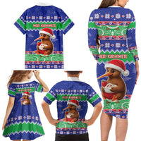 New Zealand Christmas Family Matching Long Sleeve Bodycon Dress and Hawaiian Shirt Have Yourself A Kiwi-tastic Christmas LT05 - Polynesian Pride