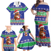 New Zealand Christmas Family Matching Off Shoulder Maxi Dress and Hawaiian Shirt Have Yourself A Kiwi-tastic Christmas LT05 - Polynesian Pride