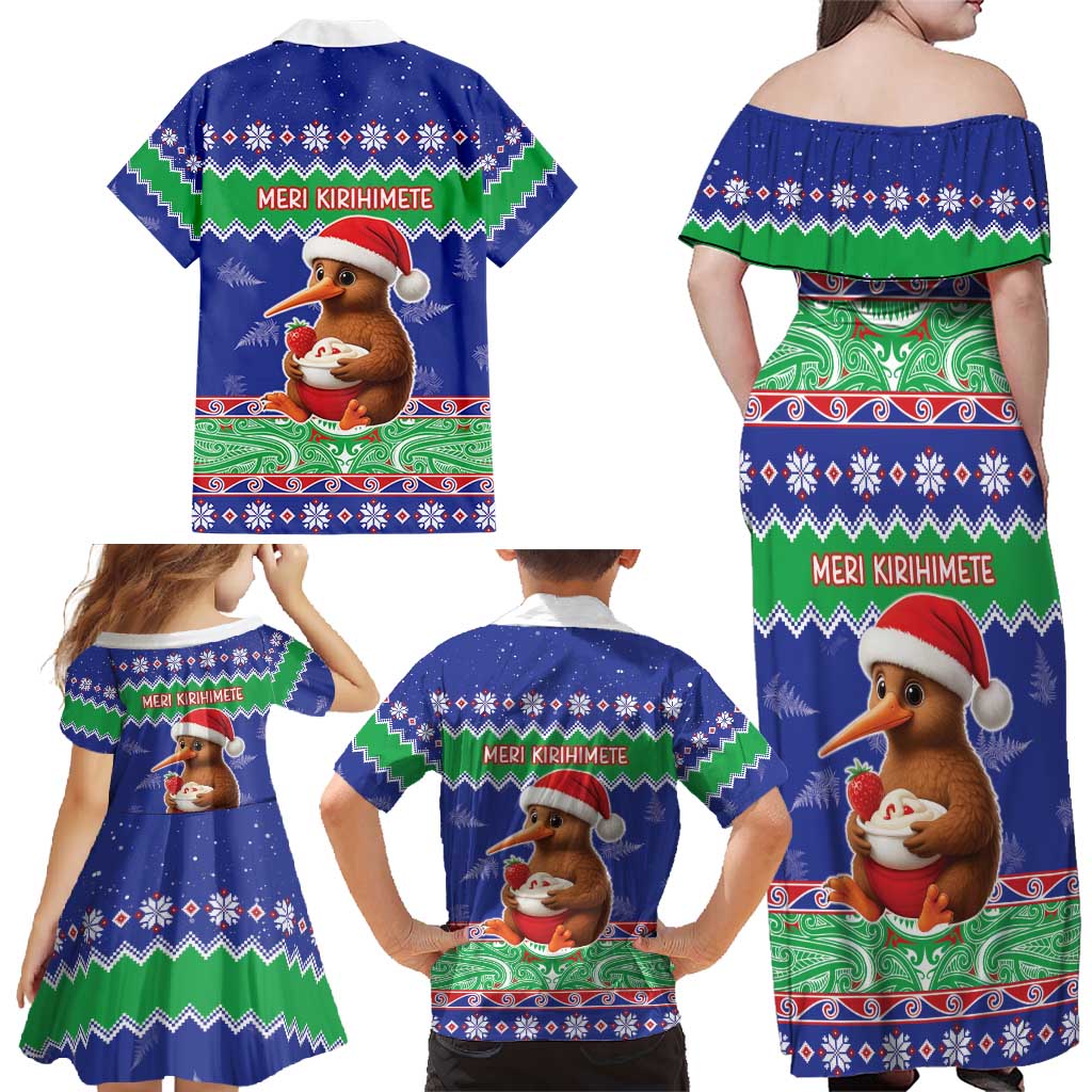 New Zealand Christmas Family Matching Off Shoulder Maxi Dress and Hawaiian Shirt Have Yourself A Kiwi-tastic Christmas LT05 - Polynesian Pride