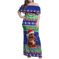 New Zealand Christmas Family Matching Off Shoulder Maxi Dress and Hawaiian Shirt Have Yourself A Kiwi-tastic Christmas LT05 Mom's Dress Blue - Polynesian Pride