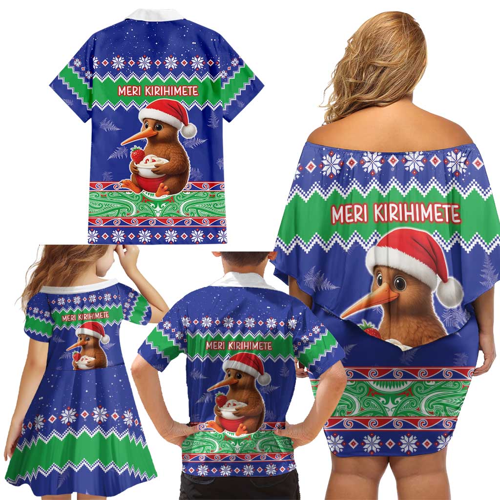 New Zealand Christmas Family Matching Off Shoulder Short Dress and Hawaiian Shirt Have Yourself A Kiwi-tastic Christmas LT05 - Polynesian Pride