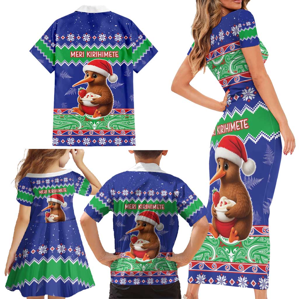 New Zealand Christmas Family Matching Short Sleeve Bodycon Dress and Hawaiian Shirt Have Yourself A Kiwi-tastic Christmas LT05 - Polynesian Pride