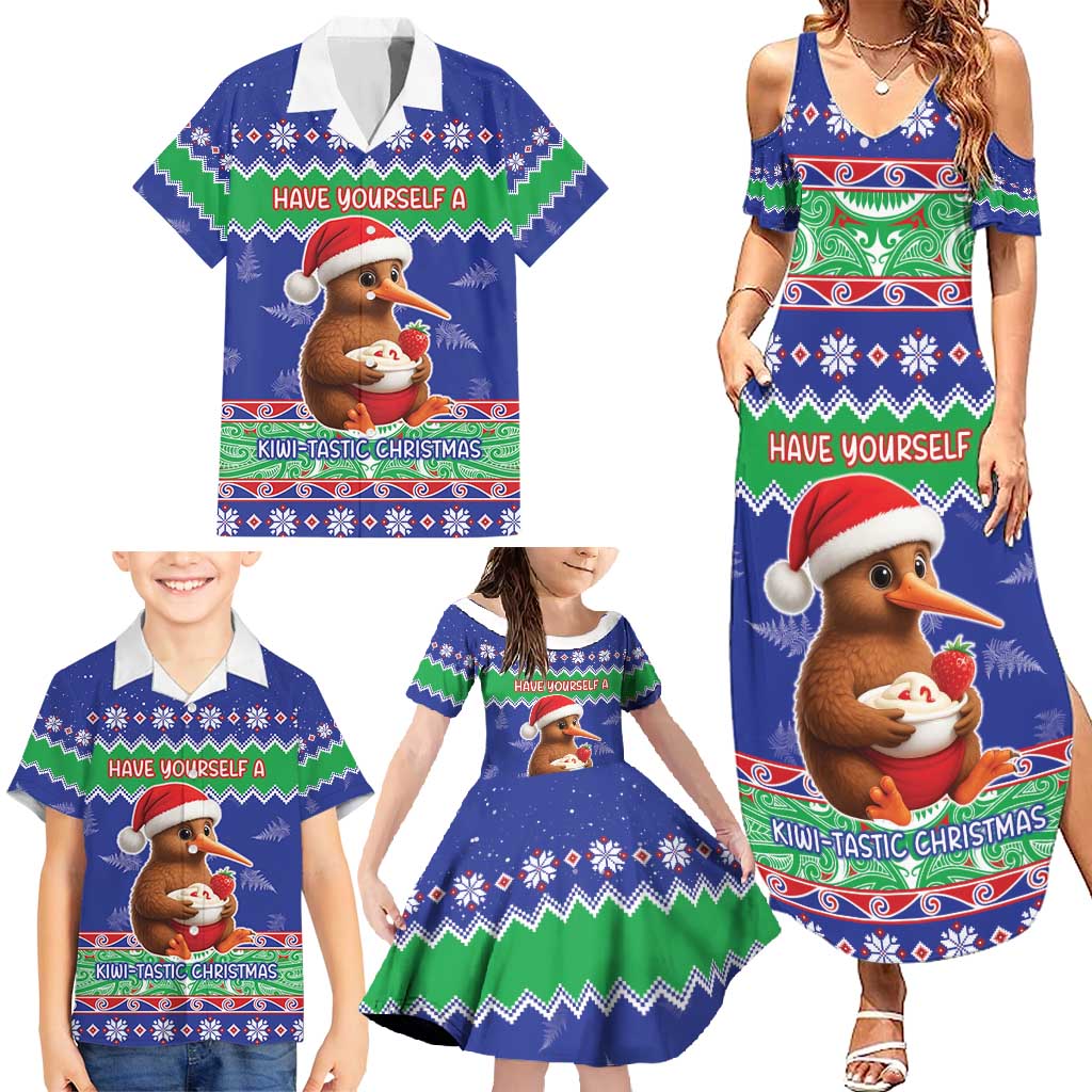 New Zealand Christmas Family Matching Summer Maxi Dress and Hawaiian Shirt Have Yourself A Kiwi-tastic Christmas LT05 - Polynesian Pride