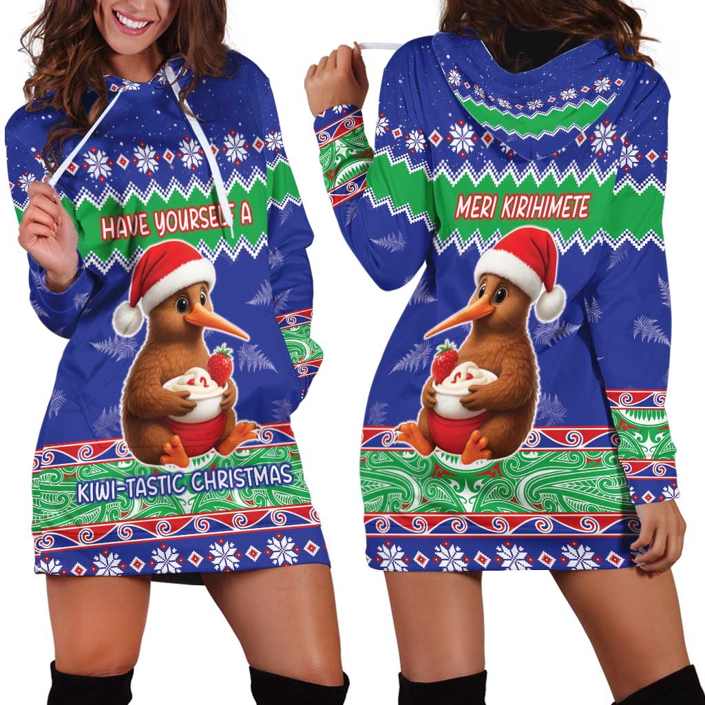 New Zealand Christmas Hoodie Dress Have Yourself A Kiwi-tastic Christmas LT05 - Polynesian Pride