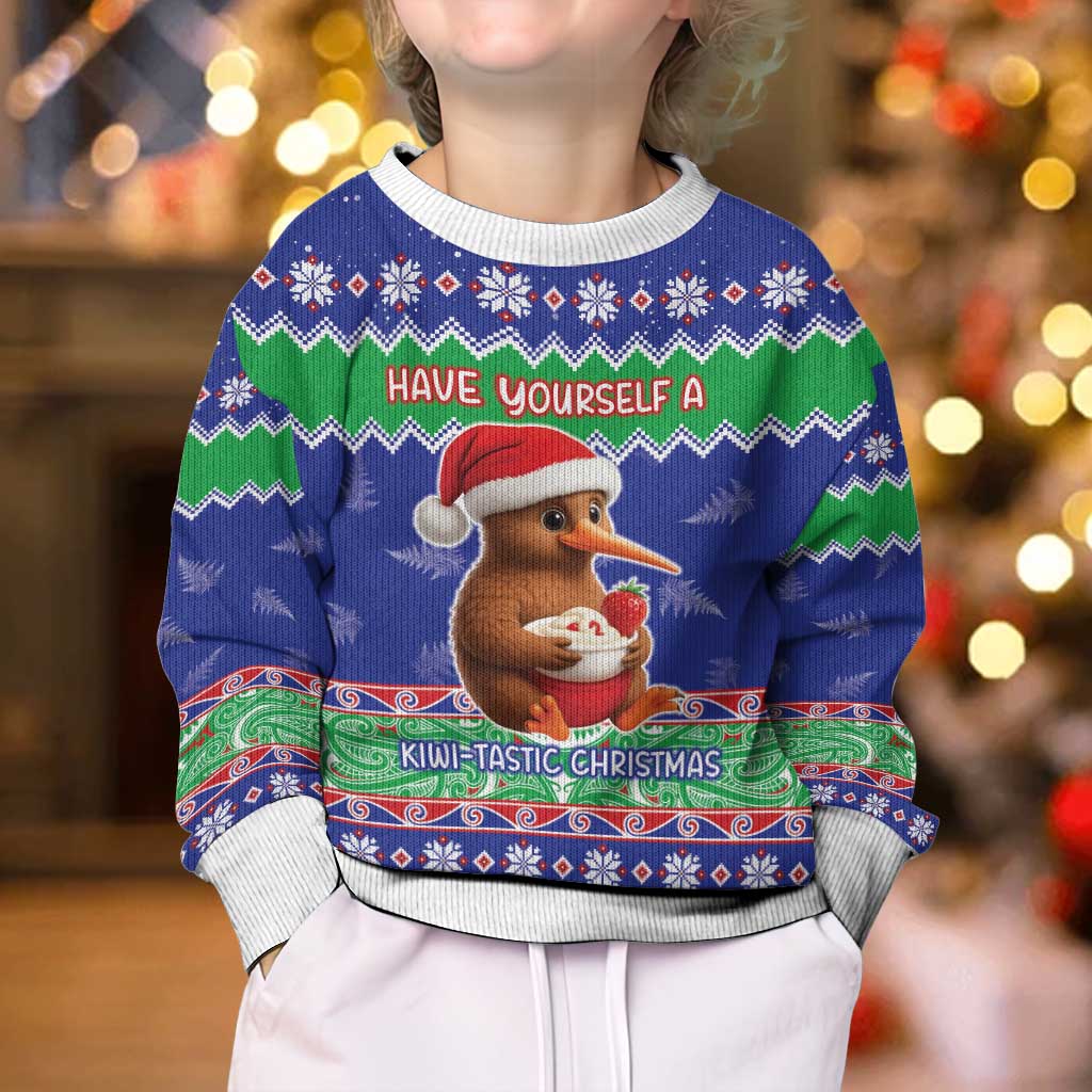 New Zealand Christmas Kid Ugly Christmas Sweater Have Yourself A Kiwi-tastic Christmas LT05 - Polynesian Pride
