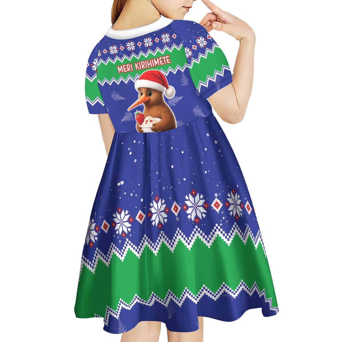 New Zealand Christmas Kid Short Sleeve Dress Have Yourself A Kiwi-tastic Christmas LT05 - Polynesian Pride