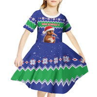 New Zealand Christmas Kid Short Sleeve Dress Have Yourself A Kiwi-tastic Christmas LT05 - Polynesian Pride
