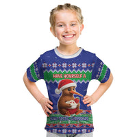 New Zealand Christmas Kid T Shirt Have Yourself A Kiwi-tastic Christmas LT05 Blue - Polynesian Pride