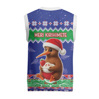 New Zealand Christmas Knitted V-Neck Vest Have Yourself A Kiwi-tastic Christmas LT05 - Polynesian Pride