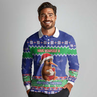 New Zealand Christmas Long Sleeve Polo Shirt Have Yourself A Kiwi-tastic Christmas LT05 - Polynesian Pride