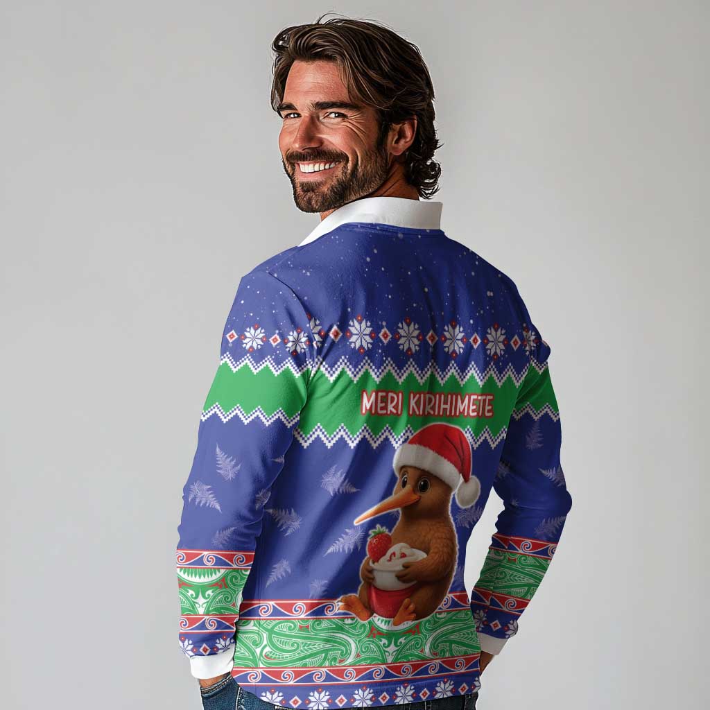 New Zealand Christmas Long Sleeve Polo Shirt Have Yourself A Kiwi-tastic Christmas LT05 - Polynesian Pride