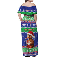 New Zealand Christmas Off Shoulder Maxi Dress Have Yourself A Kiwi-tastic Christmas LT05 - Polynesian Pride