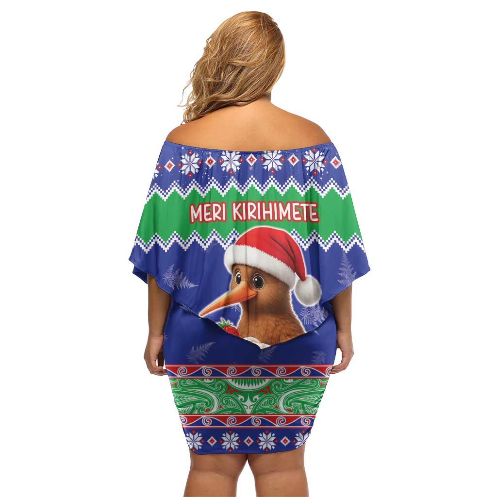 New Zealand Christmas Off Shoulder Short Dress Have Yourself A Kiwi-tastic Christmas LT05 - Polynesian Pride