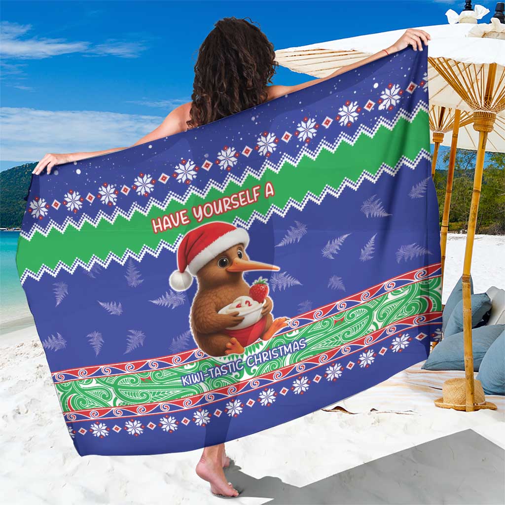 New Zealand Christmas Sarong Have Yourself A Kiwi-tastic Christmas LT05 One Size 44 x 66 inches Blue - Polynesian Pride