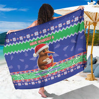 New Zealand Christmas Sarong Have Yourself A Kiwi-tastic Christmas LT05 One Size 44 x 66 inches Blue - Polynesian Pride