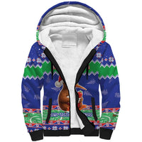 New Zealand Christmas Sherpa Hoodie Have Yourself A Kiwi-tastic Christmas LT05 Unisex Blue - Polynesian Pride
