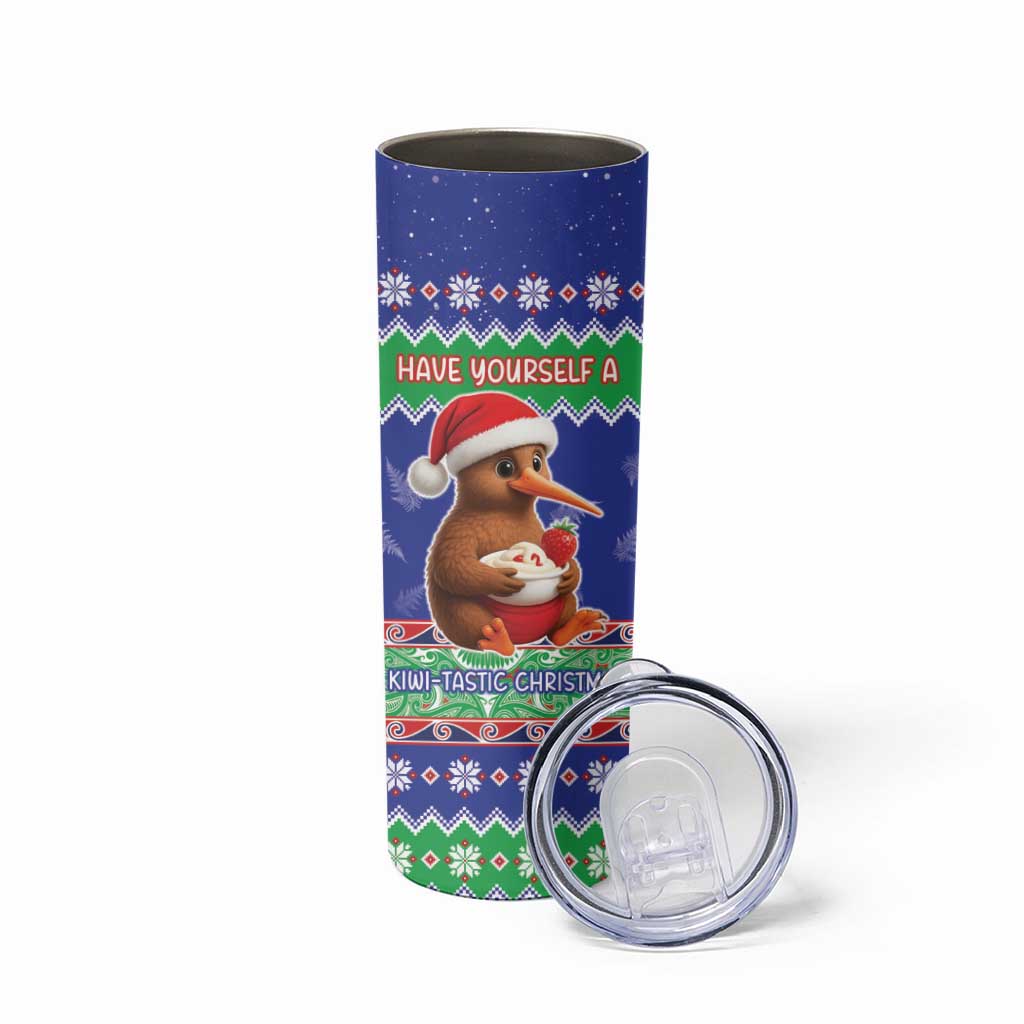 New Zealand Christmas Skinny Tumbler Have Yourself A Kiwi-tastic Christmas LT05 - Polynesian Pride