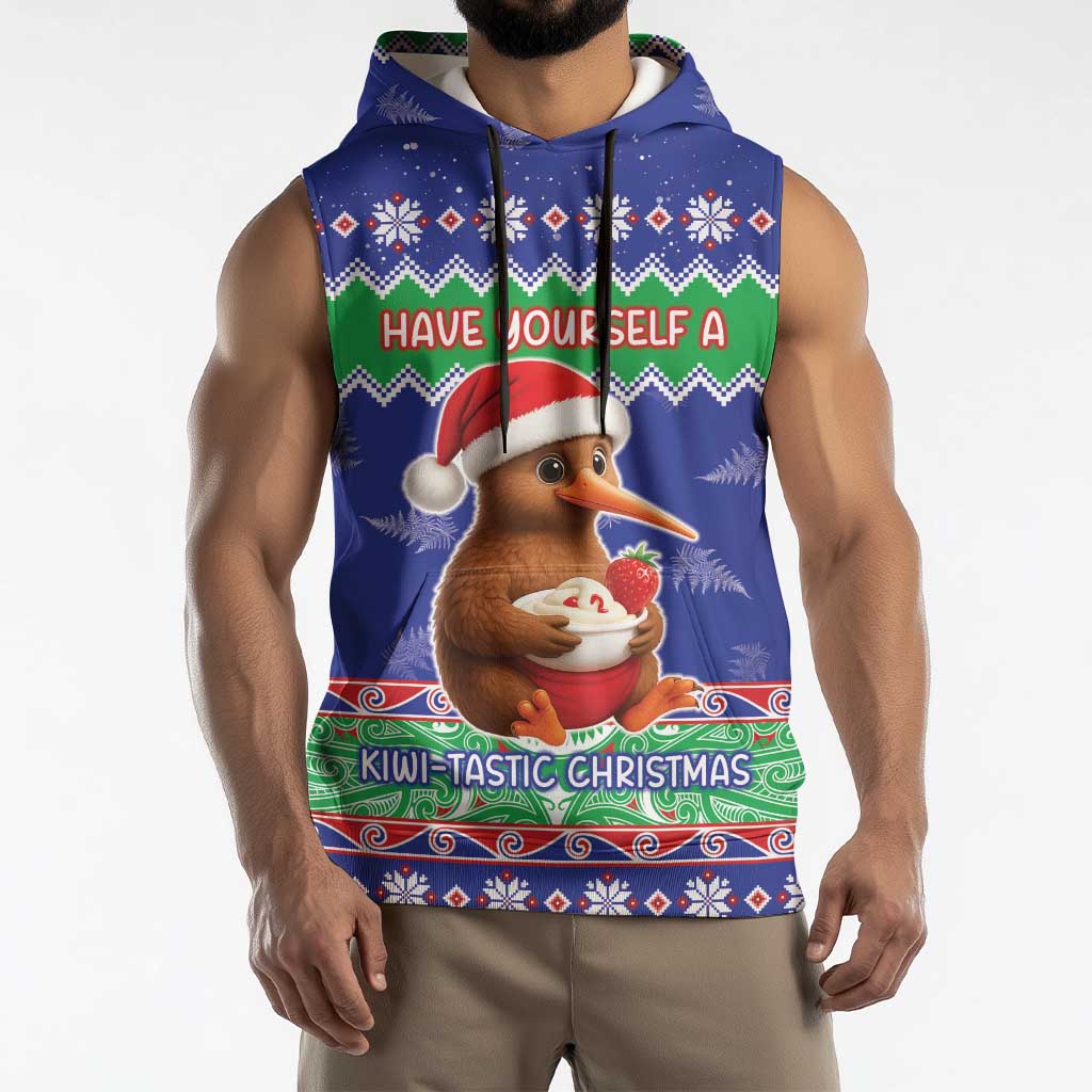 New Zealand Christmas Sleeveless Hoodie Have Yourself A Kiwi-tastic Christmas LT05 - Polynesian Pride