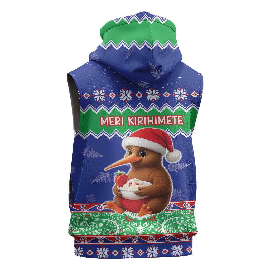 New Zealand Christmas Sleeveless Zip Hoodie Have Yourself A Kiwi-tastic Christmas LT05 - Polynesian Pride