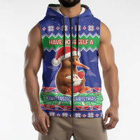New Zealand Christmas Sleeveless Zip Hoodie Have Yourself A Kiwi-tastic Christmas LT05 - Polynesian Pride