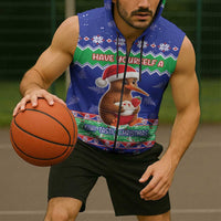 New Zealand Christmas Sleeveless Zip Hoodie Have Yourself A Kiwi-tastic Christmas LT05 - Polynesian Pride