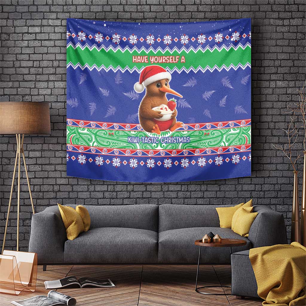 New Zealand Christmas Tapestry Have Yourself A Kiwi-tastic Christmas LT05 Blue - Polynesian Pride