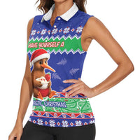 New Zealand Christmas Women Sleeveless Polo Shirt Have Yourself A Kiwi-tastic Christmas LT05 - Polynesian Pride