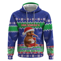 New Zealand Christmas Zip Hoodie Have Yourself A Kiwi-tastic Christmas LT05 Pullover Hoodie Blue - Polynesian Pride