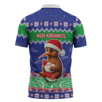 New Zealand Christmas Zipper Polo Shirt Have Yourself A Kiwi-tastic Christmas LT05 - Polynesian Pride