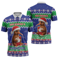 New Zealand Christmas Zipper Polo Shirt Have Yourself A Kiwi-tastic Christmas LT05 - Polynesian Pride
