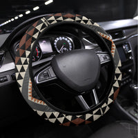 New Zealand Aotearoa Steering Wheel Cover Taniko Art Simple Style