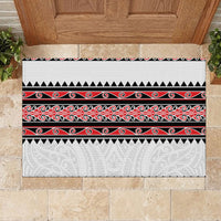 New Zealand Aotearoa Rubber Doormat With Kowhaiwhai Pattern Red Version LT05 - Polynesian Pride