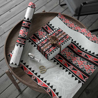 New Zealand Aotearoa Wrapping Paper With Kowhaiwhai Pattern Red Version LT05 - Polynesian Pride