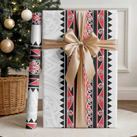 New Zealand Aotearoa Wrapping Paper With Kowhaiwhai Pattern Red Version LT05 - Polynesian Pride