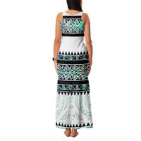 New Zealand Aotearoa Family Matching Tank Maxi Dress and Hawaiian Shirt With Paua Shell Kowhaiwhai Pattern LT05 - Polynesian Pride