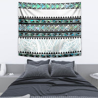 New Zealand Aotearoa Tapestry With Paua Shell Kowhaiwhai Pattern LT05 - Polynesian Pride