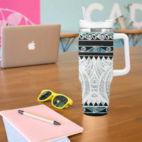 New Zealand Aotearoa Tumbler With Handle With Paua Shell Kowhaiwhai Pattern